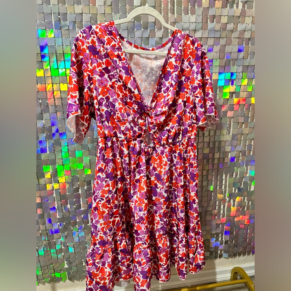 Floral Cut Out Dress